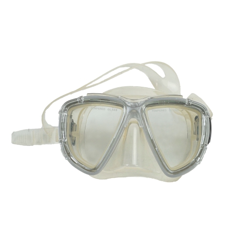 3pc Blue and Black Adult Silicone Swimming Pool Snorkeling Set 22" - Medium