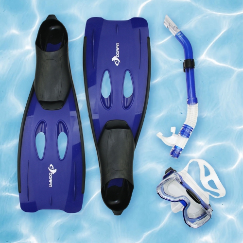 18" Blue and Black Reef Diver Adult Pro Scuba Snorkeling Swimming Pool Set - Extra Small