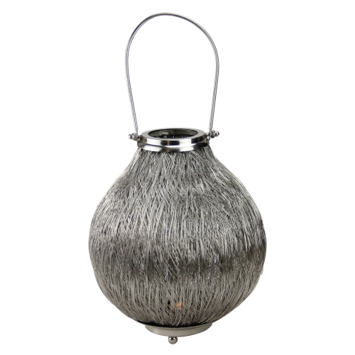 KAEMINGK  18.5" Urban Life Contemporary Tea Light Candle Holder Lantern In Silver