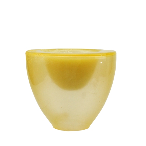 NORTHLIGHT  "6"" Torchiere Shaped Glass Votive Candle Holder With Wax Candle" In Yellow