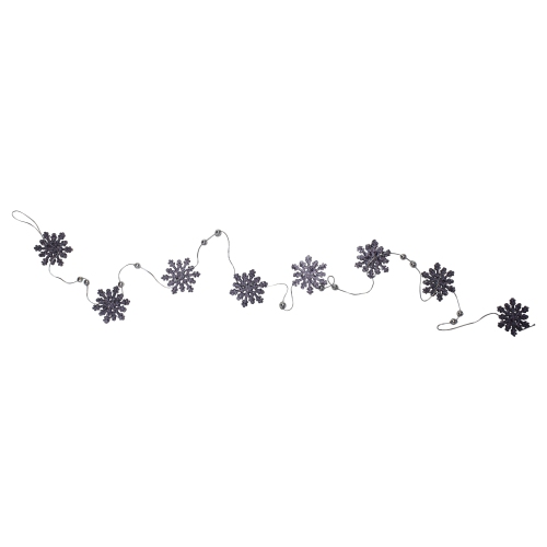 60" Blue Snowflake and Beaded Christmas Garland