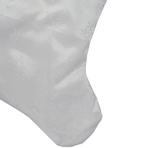 20.5" White Iridescent Glittered Snowflake Christmas Stocking