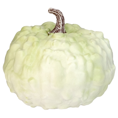 NORTHLIGHT  7.5" Textured Pumpkin Fall Halloween Statue In White