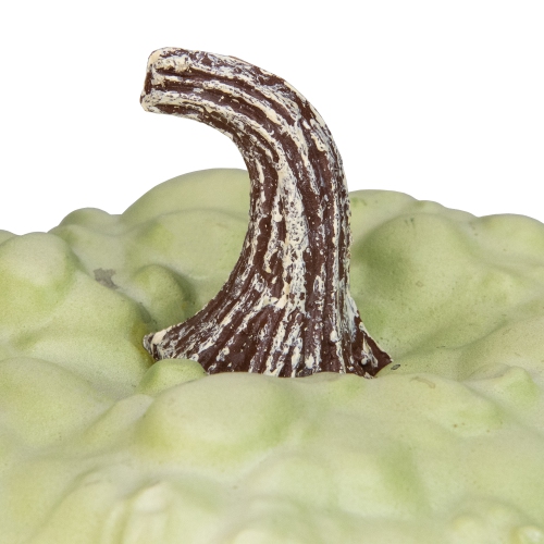 7.5" White Textured Pumpkin Fall Halloween Statue