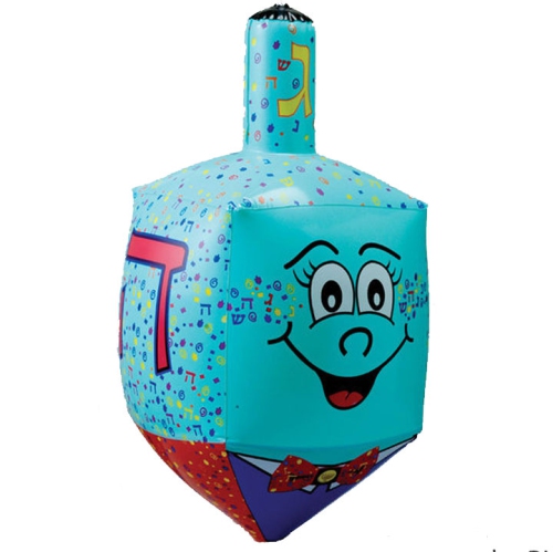 RITE LITE  23.5" Large Inflatable Hanukkah Dreidel Decoration With Smiley Face In Blue