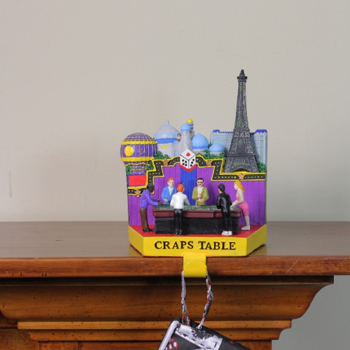 STERLING  7.25" Casino Gambling Craps Table Christmas Stocking Holder