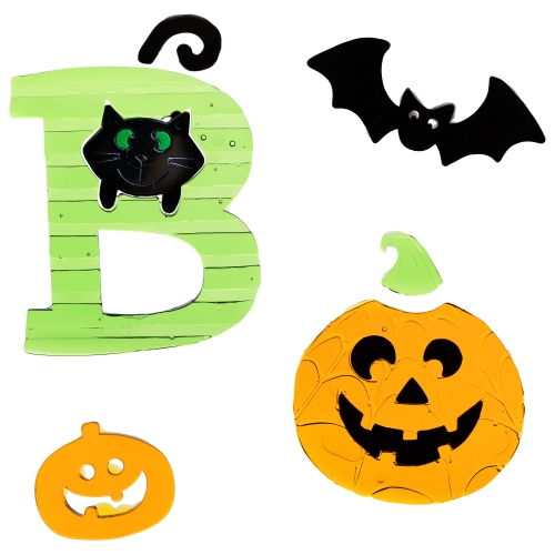 Orange and Green "Boo!" Halloween Gel Window Clings
