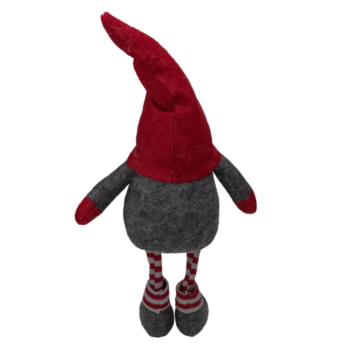 22" Red and Gray Sitting Christmas Gnome Decoration
