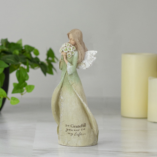 8.5" So Grateful Religious Angel Figure