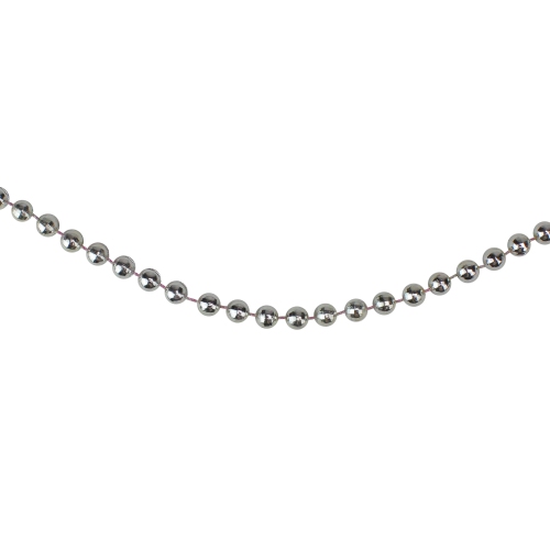15' x 0.25" Shiny Silver Metallic Faceted Beaded Christmas Garland