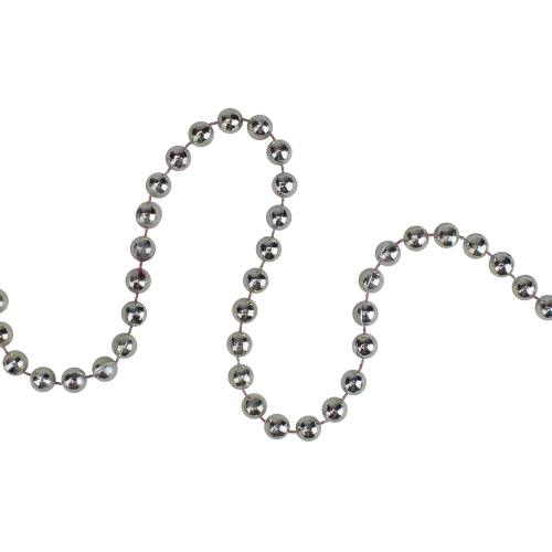 15' x 0.25" Shiny Silver Metallic Faceted Beaded Christmas Garland