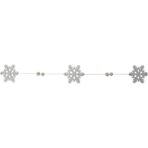 24" White Glittered Snowflake Christmas Garland