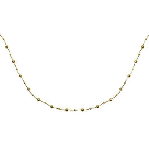 15' x 0.5" Shiny Gold Mirrored Disco Ball Beaded Artificial Christmas Garland