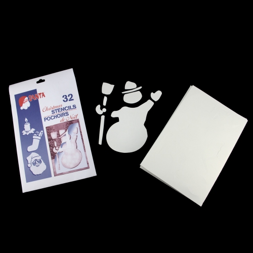 Pack of 32 White Santa Claus Christmas Art Stencils