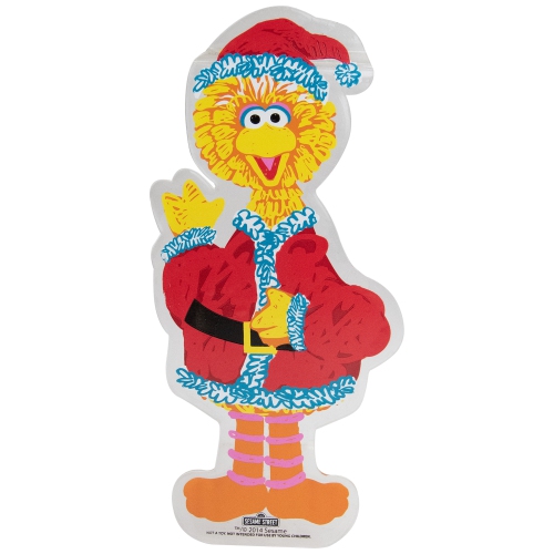 7.5" Sesame Street Big Bird in Santa Suit Christmas Gels Window Cling