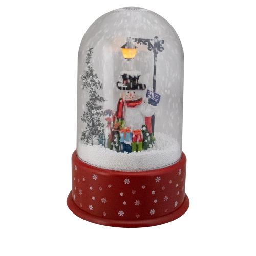 NORTHLIGHT  11.75" Lighted Snowman With Street Light Snowing Christmas Globe
