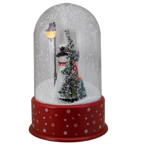 11.75" Lighted Snowman with Street Light Snowing Christmas Globe