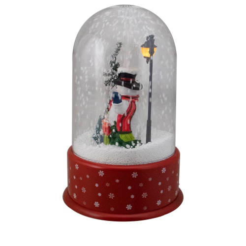 11.75" Lighted Snowman with Street Light Snowing Christmas Globe