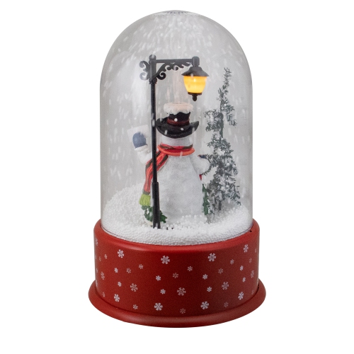 11.75" Lighted Snowman with Street Light Snowing Christmas Globe