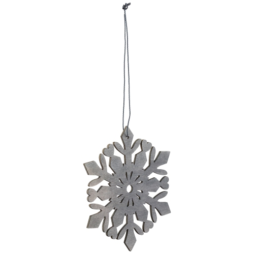 4.75" Gray Snowflake Hanging Christmas Ornament