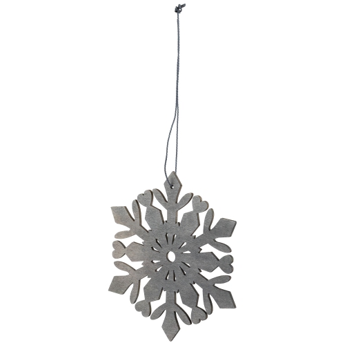 4.75" Gray Snowflake Hanging Christmas Ornament