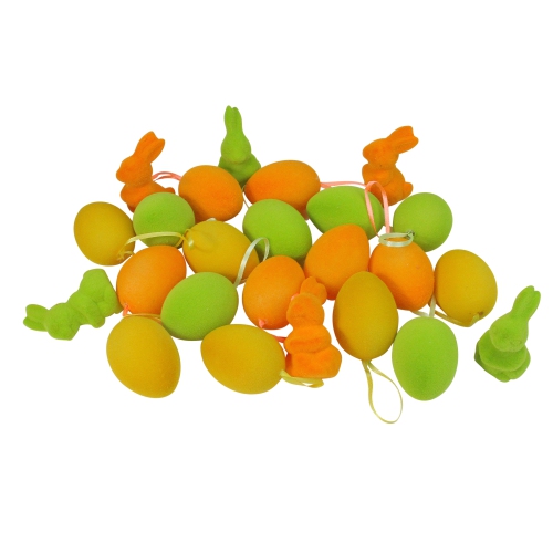 Paquet Club de 24 oeufs de Pâques orange et verts de 2.75 po