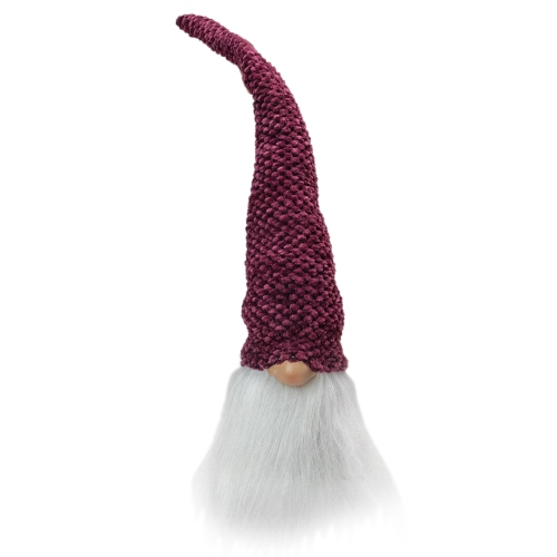 NORTHLIGHT  15" Purple Plum And Gnome Head Christmas Tabletop Decor In White