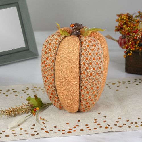 10.5" Orange Autumn Harvest Thanksgiving Tall Pumpkin