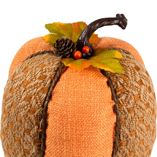 10.5" Orange Autumn Harvest Thanksgiving Tall Pumpkin