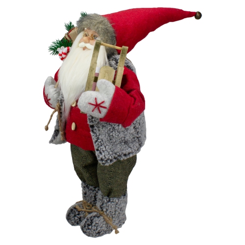 18" Standing Santa Christmas Figure Carrying Presents and a Sled