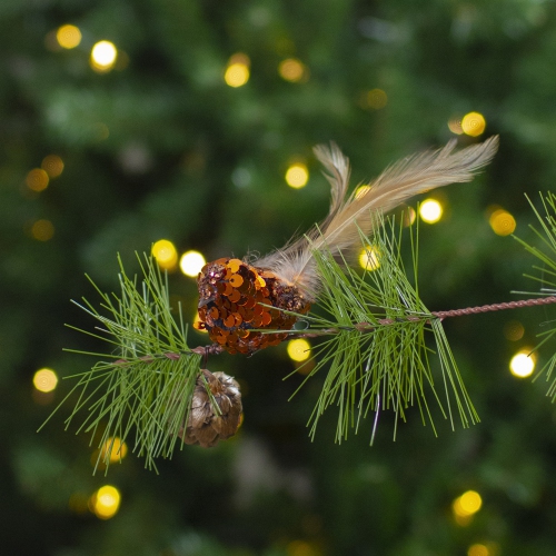 4.5" Left Facing Orange Sequined Bird Christmas Ornament