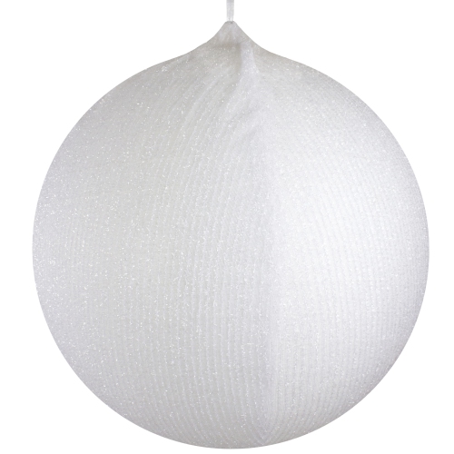 NORTHLIGHT  27.5" Tinsel Inflatable Christmas Ball Ornament Outdoor Decoration In White