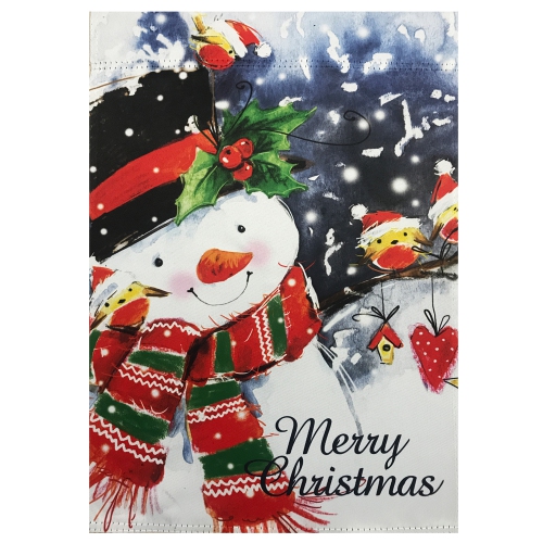 Snowman and Birds Merry Christmas Outdoor Garden Flag 12.5" x 18"