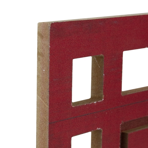 24" Red and White Merry Christmas Rectangular Carved Wooden Wall Sign