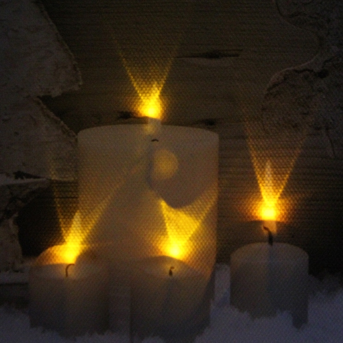 LED Lighted Flickering Candles and Winter Wooden Moose Canvas Wall Art 12" x 15.75"