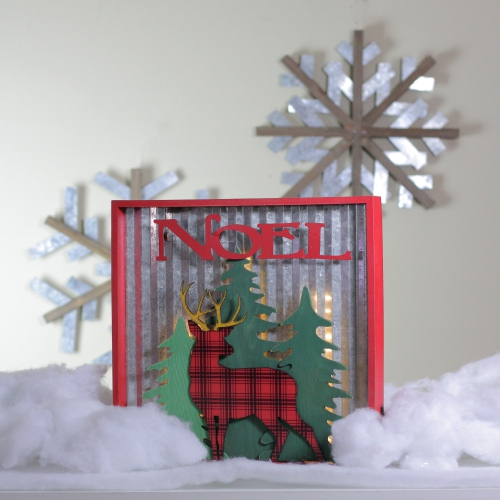 13.75" Lighted Reindeer "Noel" Christmas Wall Decoration