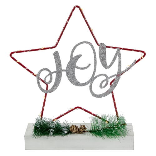 11" LED Lighted Star Silhouette Christmas Joy Sign