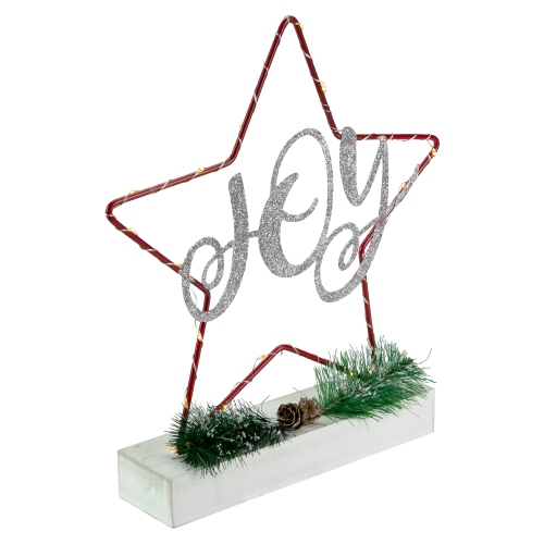 11" LED Lighted Star Silhouette Christmas Joy Sign