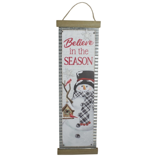 26" Believe in the Season Galvanized Christmas Wall Decor