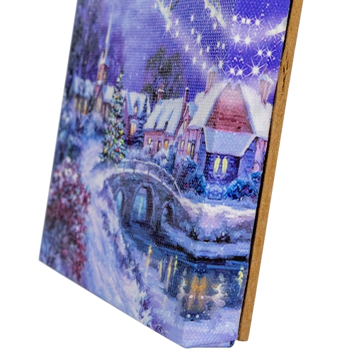 6 LED Fiber Optic Christmas Tree and Santa Sleigh Wall Art Decor