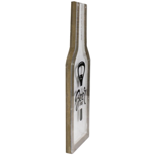 16" Brown and Black Beer Me Bottle Cap Collector Wooden Hanging Sign
