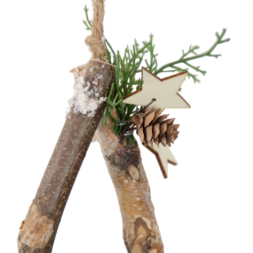 14" Snowy Branch Christmas Star Wall Decor