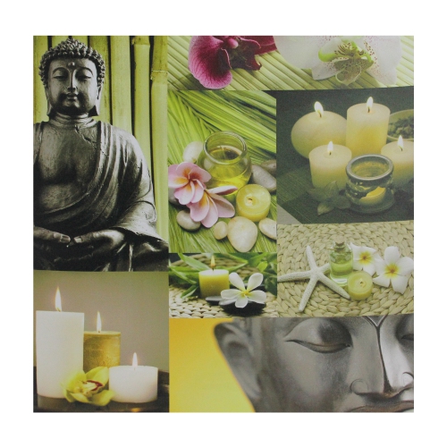 NORTHLIGHT  Led Lighted Buddha Collage Canvas Wall Art 19.75" X 19.75"
