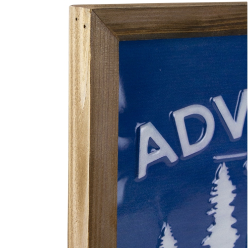 14" Blue and White Adventure Awaits Metal Wall Art