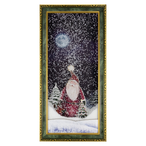 31" LED Lighted Musical Snowing Santa Wall Plaque