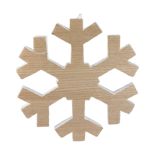 NORTHLIGHT  "12.5"" Tan Wood Grain Snowflake Christmas Decoration" In Brown