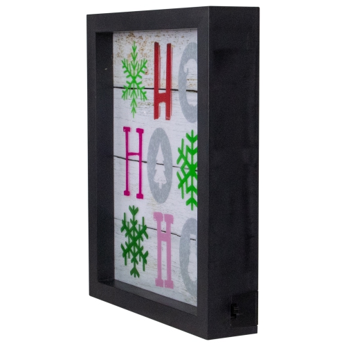 9" LED Lighted "HO, HO, HO" with Snowflakes Christmas Wall Art