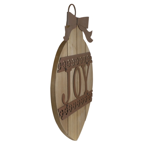 17.25" Rustic Brown JOY Christmas Ornament Wall Sign