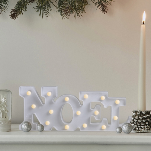 17" White 'NOEL' LED Christmas Marquee Wall Sign