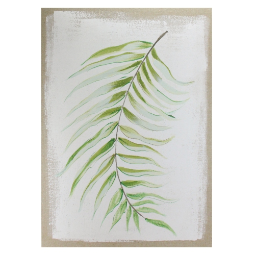 RAZ  28" X 20" And Ivory Fern Fronds Unframed Linen Canvas Wall Art In Green